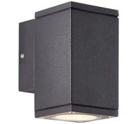 Aplique de pared exterior, BRILLIANT HALLY, metal y vidrio, color antracita, bombilla LED GU10, 1 x 10 W, IP44