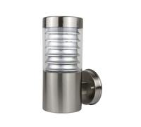 Aplique de pared exterior de acero inoxidable, 1xE27, color plateado, IP44, marca SU-MA, modelo Joy 91063L