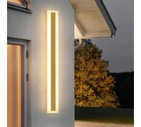Aplique de Pared Exterior Impermeable de 15,7 a 47,2 Pulgadas - Luminaria Lineal Led de 3000 K para Porches, Elegante Diseño Dorado (100 Cm)/100 cm