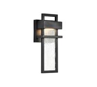 Aplique de Pared Exterior Led Moderno, Impermeable, de Aluminio Negro Y Cristal Texturizado. Lámpara de Pared Geométrica Exterior para Patio, Porche, Jardín, Balcón, Entrada, Fachada de Villa Y Paisaj