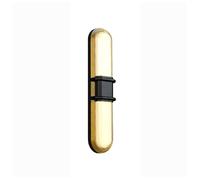 Aplique de Pared Exterior Moderno de Aluminio, Farol de Pared Exterior Negro Y Dorado con de Doble Capa, Luminaria Led Impermeable Ip65 de 40 W para Montaje en Pared, Lámpara de Pared Ovalada para Por