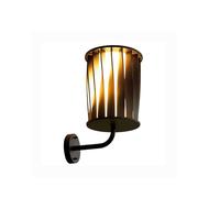 Aplique de Pared Exterior Moderno, Farol de Pared Exterior de Aluminio Fundido a Presión con Pc, Luminaria Led Impermeable de Espiral Creativa, Aplique de Pared Arquitectónico de Listones Negros para