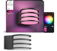 Aplique de pared exterior Philips Hue Lucca, color antracita, bombilla A60 WCA, IP44, 1100 lúmenes, compatible con Zigbee y Matter
