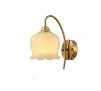 Aplique de Pared Francés Vintage de Latónizo, Elegante Lámpara de Pared con Acabado Dorado Y Pantalla de Resina Color Crema Amarillenta con Volantes, Portalámparas Individual E27 con Cableado Fijo par