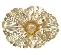 Aplique de pared I e hierro dorado con gran disco floral calado