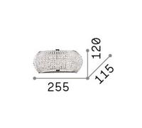 Aplique de pared IDEAL LUX Pasha, 25 cm de ancho, dorado/transparente