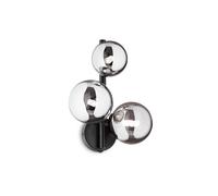 Aplique de pared IDEAL LUX Perlage negro/gris ahumado, 3 luces