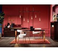 Aplique de pared Kare, estilo minimalista, de latón, con seis brazos, regulable en altura, casquillo E27, color dorado