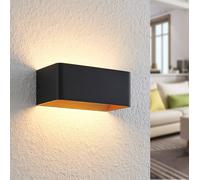 Aplique de pared LED Arcchio Karam, 20 cm, negro, metal, arriba/abajo