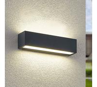 Aplique de pared LED Arcchio Lengo, 25 cm, 2 luces, antracita, CCT