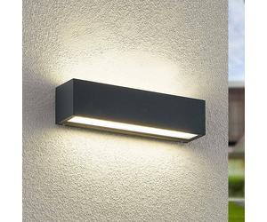 Aplique de pared LED Arcchio Lengo, 25 cm, 2 luces, antracita, CCT