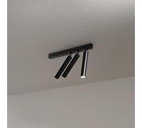 Aplique de pared LED cilíndrico de bambú, con 3 luces y diseño ajustable, modelo Perenz