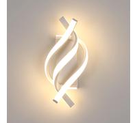 Aplique de pared LED de 22W, lámpara de pared blanca moderna con 3 barras de lámpara en espiral, luz blanca cálida de 3000K, aplique de pared interior para dormitorio M