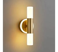Aplique de pared LED de acrílico Cilindro Accesorio de iluminación de pared, Luces montadas en la pared de 6 + 3W, Luz de tocador interior dorada, Lámparas de pared de metal para cabecera, Pasillo, Sa
