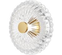 Aplique de pared LED de vidrio con diseño acanalado, modelo AMULET, color dorado, 8W, luz cálida, 360 lúmenes, vidrio, dimensiones: 35x35x15,2 cm, IP20, marca Maytoni