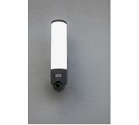 Aplique de pared led exterior con detector de movimiento elara negro lutec gris de aluminio color luz cambiante cct 2700-6500k intensidad regulable ip44 1300 lm