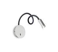 Aplique de pared LED Focus 2 de Ideal Lux, color cromado, 55 cm, brazo flexible