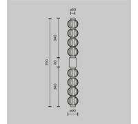 Aplique de pared LED Maytoni Amulet, lineal, 76 cm, transparente / dorado EC:EPREL:1827498