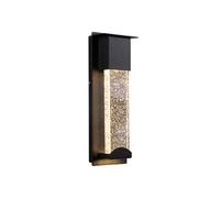 Aplique de Pared Led Moderno para Exteriores, Resistente Alua, de Aluminio Negro Y Cristal, Vertical, Decorativo, para Jardín, Patio, Porche, Balcón, Entrada, Fachada de Villa Y Paisaje.