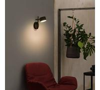 Aplique de pared LED OSRAM Decor Kyoto, negra, atenuable, enchufe