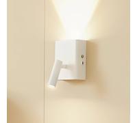 Aplique de pared LED recargable Lindby Agit, blanco, metal, regulador de