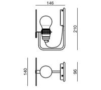 Aplique de pared LED Stilnovo Bugia, 1 luz verde