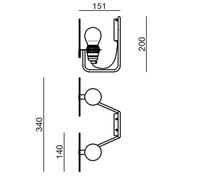 Aplique de pared LED Stilnovo Bugia de 2 luces, verde