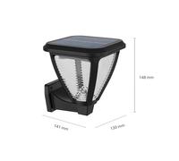 Philips Lighting: Aplique pared Exterior Vapora, alimentación solar, 1.5W, 2700K,negro, resistente a intemperie IP44