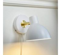 Aplique de pared Lilje de Dyberg Larsen, blanco, Ø 16 cm, metal
