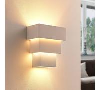 Aplique de pared Lindby Antonella, yeso blanco, G9, pintable, 21 cm