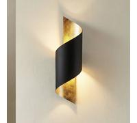 Aplique de pared Lindby Vanni, negro/oro, metal, altura 57cm