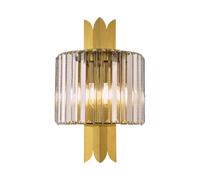 Aplique de pared Margot, diseño elegante, color dorado, con pantalla de cristal
