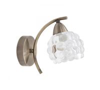 Aplique de pared metal color dorado serie tulipa glass 12cm