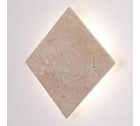 Aplique de Pared Moderno de Estilo Industrial Cuadrado de Travertino | Lámpara de Techo LED de Piedra Natural de 25 cm con Diseño Geométrico para Dormitorio Sala de Estar Y Pasillo