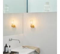 Aplique de pared Nordlux Tutan, metal, vidrio, IP44, color latón