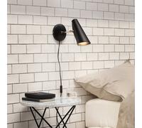 Aplique de pared Northern Birdy Short, negro/latón
