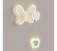Aplique de pared para interiores, dormitorio, pasillo, mariposa creativa, habitación infantil, metal, nórdico, moderno, farol de estrella con cable colgante, lámpara blanca montada para sala de estar