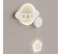 Aplique de pared para interiores, dormitorio, pasillo, mariposa creativa, habitación infantil, metal, nórdico, moderno, farol de estrella con cable colgante, lámpara blanca montada para sala de estar