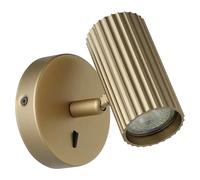 Eglo Portillo Lámpara de pared, para interior, iluminación para dormitorio con foco orientable, ideal como de lectura, fabricada en metal de color latón mate y con casquillo GU10
