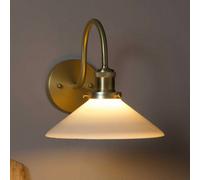 Aplique de pared PR Home August, color dorado/ópalo, altura 25 cm, E27