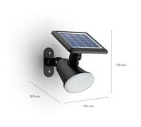 Philips Jivix, aplique de pared, 1,4 W, luz exterior para pared, color , plástico, IP44, ideal para terraza y jardín, clase de protección III