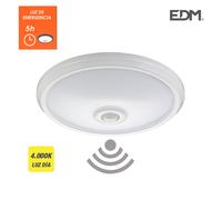 Aplique de superficie led con sensor y luz de emergencia 16w edm