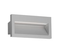 ledscom.de Aplique empotrable LED NOLA, downlight para exteriores, IP54, gris mate, 140 x 70mm, blanco cálido