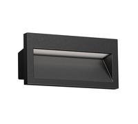 ledscom.de Aplique empotrable LED NOLA, downlight para exteriores, IP54, negro mate, 140 x 70mm, blanco cálido