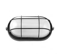 Fabrilamp Aplique exterior Abrila Apus oval grande aluminio y cristal IP44 1xE27 Negro