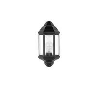 Fabrilamp Aplique exterior Abrila Shaula – Aluminio y cristal, 1xE27, IP44 – Negro