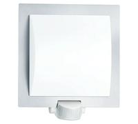 Steinel Lámpara de pared para exteriores L 20 ST566814 – E27 1x60 W, detector 180° 10 m, plata IP44
