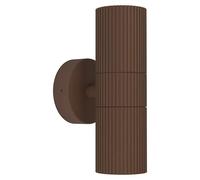 Eglo Tomelloso Lámpara de pared de exterior, iluminación exterior de la casa, luz hacia arriba y hacia abajo, con luz hacia abajo, aluminio marrón rojizo, casquillo GU10, IP44