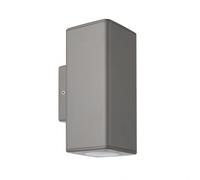 Aplique exterior yopol 2xgu10 gris policarbonato 18,6x7,6x9,9 cm ip