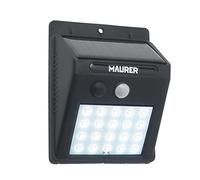 Maurer Aplique solar LED exterior IP65 200 lúmenes con sensor de movimiento y crepuscular